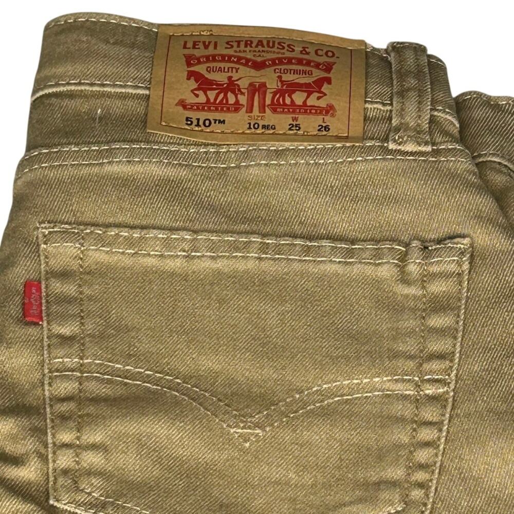 Levi Straus Boys 510 skinny pale khaki jean size 10 25x26 NWOT